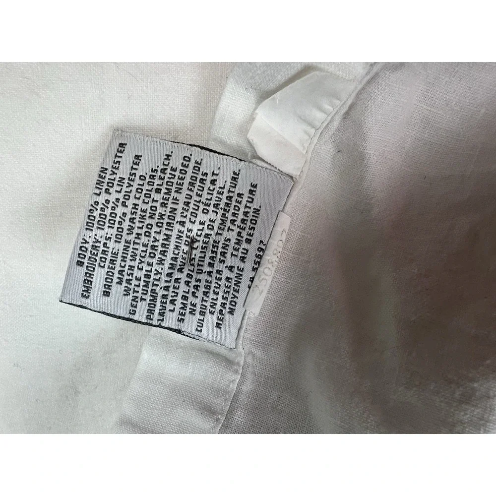 Restoration Hardware MILOU EMBROIDERED  LINEN Queen Sheet Set w/ 1 Standard Sham